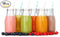 12 Pack - 11 Oz Glass Milk Bottles, 24 Metal Twist Lids and 12 Colorful Paper Straws - Reusable Vintage Dairy Bottles- Milk Bottles for Parties, Weddings, BBQ, Picnics.