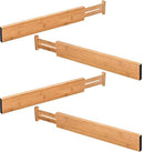 TILEMALL Bamboo Kitchen Drawer Dividers Drawer Organizers Expandable Drawer Dividers Wood Desk Drawer Organizers, Tray Organizer for Kitchen, Baby Drawer, Bathroom, Bedroom, Office or Dresser