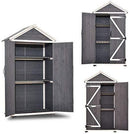 MCombo Outdoor Storage Cabinet Tool Sheds Backyard Garden Storage Shed Utility Wooden Organizer with Lockable Double Doors 1000 (Grey)