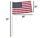 Set of 12 Bulk American Flags: 12" x 18" Small American Flags on Wooden Sticks from Darice
