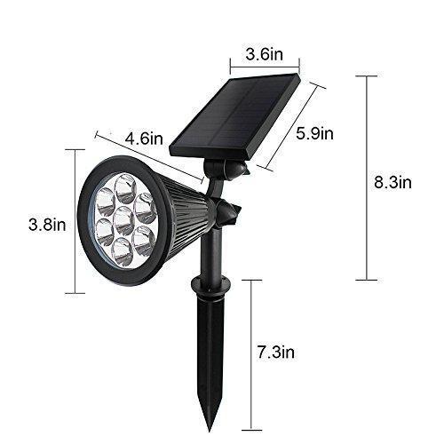 Starsprairie Color Changing Solar Lights Outdoor Spotlight Waterproof 7 LED Adjustable 4th Gen Auto On/Off Outdoor Landscape Light for Yard Pool Garden Garage Driveway Deck 2 Pics by Starsprairie