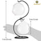 SunGrow 2 Glass Plant Terrarium Globes with Metal Stand - 13” Tall Black S-Hook Plant Stand from Includes Pair of 4.7” Crystal Clear Glass Vivariums - Opening of 2.4” for Small Air Plants & Cactus