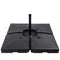 Sunnyglade 4pcs 200LB Square Patio Umbrella Base Water Filled Umbrella Stand Suitable for All Kinds of Cross Tiles (Black)