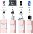 Sunany Flash Drive for iPhone 128GB, Lightning Memory Stick External Storage for iPhone/PC/iPad/Android and More Devices with USB Port (128GB Pink)