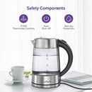VAVA Electric Kettle, 1.7L Glass Tea Kettle, Fast Boiling and Cordless Water Kettle with LED Indicator Light, 100% Stainless Steel Inner Lid & Bottom, Boil-Dry...