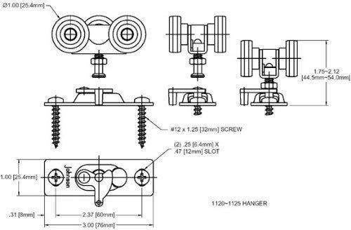 100PD Commercial Grade Pocket/Sliding Door Hardware (60")