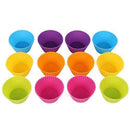 Mango Spot Silicone Baking Cups, Cupcake Liners, Truffle Cups - 12 Pack, 6 Colors