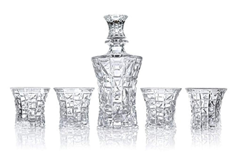 Vilmont Kepp Premium Whiskey Decanter Set, Lead Free Set of 4 Sophisticated Glasses for Whisky, Scotch, Bourbon, Rum in a Gift Box