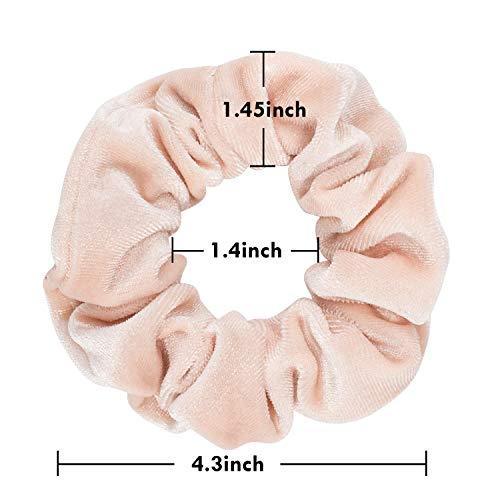 Whaline Macaron Theme Hair Scrunchies, Ice Cream Color Elastic Scrunchy Bobbles Velvet Hair Bands Soft Hair Ties Hair Accessories for Women Kids Girls (12 Colors)