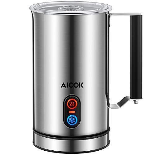 Aicok Milk Frother, Milk Steamer with New Foam Density Feature, Electric Milk Frother and Warmer for Latte, Cappuccino, Hot Chocolate (FDA Approved)