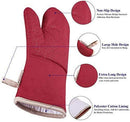 KeShi Kitchen Oven Mitts Set, Oven Mitts and Pot Holders, Heat Resistant with Quilted Cotton Lining, Non-Slip Surface 4 Pieces for Cooking, Baking, Grilling, Barbecue (Gray)