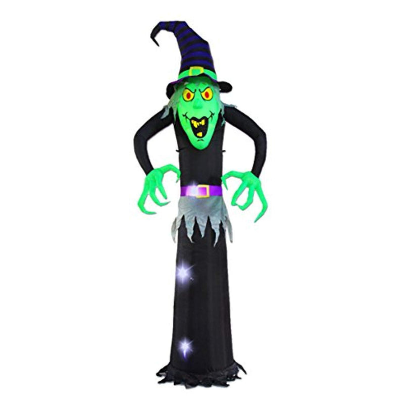 Bigjoys 8 Ft Halloween Inflatable Witch Ghost Decoration Lantern for Home Indoors Outdoors Yard Lawn Party Supermarket