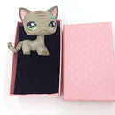 Littlest pet shop Pale Grey Short hair Kitty Cat LPS mini Action Figures