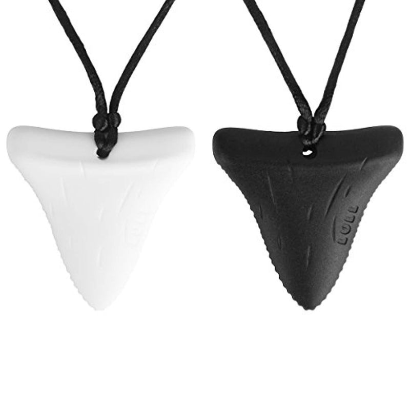 Shark Tooth Sensory Chew Necklace for Kids, Boys and Girls - Designed for Teething, Autism, Biting, Chewing - (2 Pack) – Sensory Teether Pendant