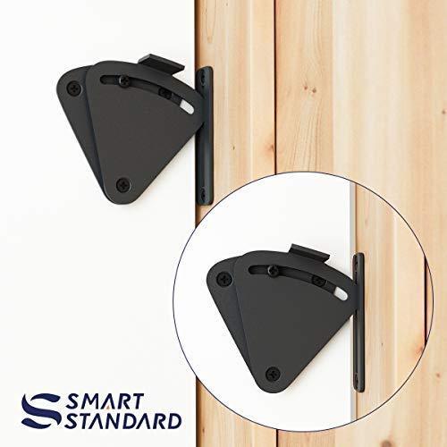 SMARTSTANDARD Sliding Barn Door Bottom Adjustable Floor Guide Roller, Black, Smoothly and Quietly, Easy to Install (2 Rollers) 2PCS
