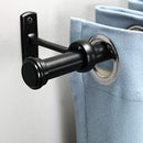 RHF Curtain Rods 72 to 144-1" Curtain Rod with Cap, Curtain Rod for Windows 66 to 120, Hanging Curtain Rod&Wall Mount with Brackets, Outdoor Curtain Rod, Curtain Rods for Windows 72 to 144-Inch: Black