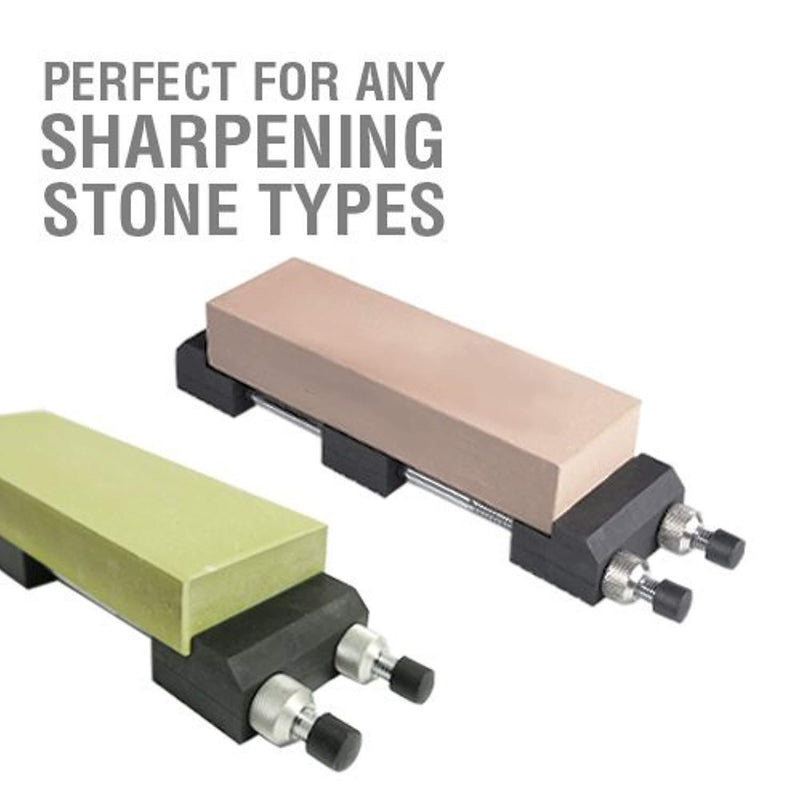 Hold The Stone Whetstone Knife Sharpener Holder, Premium Corrosion Resistant Chrome Plate Rubber Material, Black