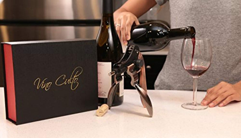 Rabbit Wine Bottle Opener | Uncork Wine Bottles with Ease | Stylish Ergonomic Design, Spiral Corkscrew with Foil Cutter | Luxurious Black Gift Box Set | The Ultimate Kitchen and Bar Utensil by Vino Culto