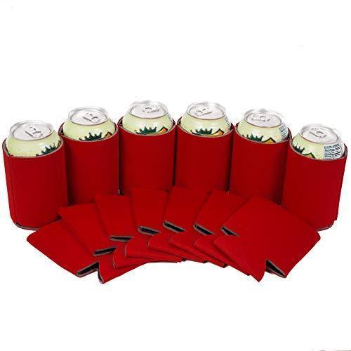 QualityPerfection 100 Black Party Drink Blank Can Coolers(12,25,50,100,200 Bulk Pack) Blank Beer,Soda Coolies Sleeves | Soft,Insulated Coolers | 30 Colors | Perfect For DIY Projects,Holidays,Events