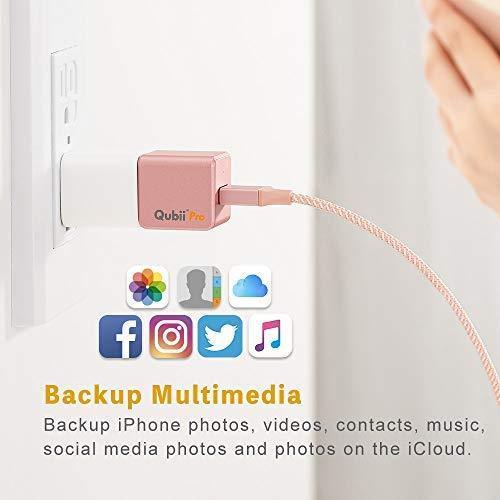 Flash Drive for iPhone, Qubii Pro Auto Backup Photos & Videos, Photo Stick for iPhone, Photo Storage Device for iPhone & iPad【microSD Card Not Included】- Space Gray