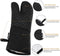 KeShi Kitchen Oven Mitts Set, Oven Mitts and Pot Holders, Heat Resistant with Quilted Cotton Lining, Non-Slip Surface 4 Pieces for Cooking, Baking, Grilling, Barbecue (Gray)