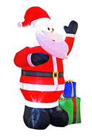 BIGJOYS 8 Ft Inflatable Portable Christmas Santa Claus Xmas Indoor Outdoor Lawn Yard Decoration Place Box Beside Foot