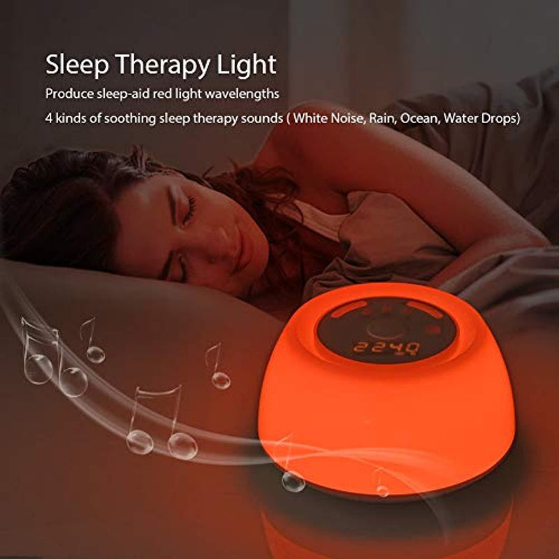 Wake Up Light Alarm Clock Sunrise Sunlight Simulation, Sleep Aid Therapy Lamp Timer with Sunset White Noise, Natural Gradual Bedside Night Light for Kids Adult Gift, Snooze Function for Heavy Sleepers