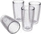 4-pack Insulated 16 Ounce Tumblers - Clear - Sweat Resistant - BPA-Free - Made in USA