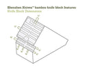 20 Slot Bamboo Universal Knife Block Without Knives. Knife Storage Organizer and Holder by Shenzhen Knives.
