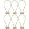 NZQXJXZ Curtain Tiebacks Magnetic, Drape Holders Holdbacks Decorative Weave Rope Clips Window Sheer Blackout Panels Home Office, Beige (Pack of 6)