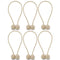 NZQXJXZ Curtain Tiebacks Magnetic, Drape Holders Holdbacks Decorative Weave Rope Clips Window Sheer Blackout Panels Home Office, Beige (Pack of 6)