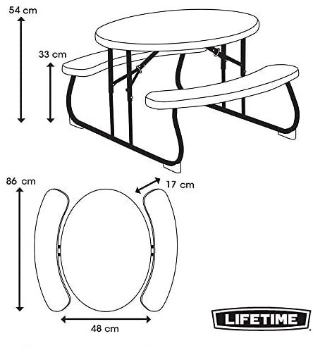 LIFETIME 60229 Kids Oval Picnic Table, Glacier Blue