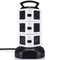 Power Strip Tower JACKYLED Surge Protector Electric Charging Station 3000W 13A 16AWG 10 Outlet Plugs with 4 USB Slot + 6ft Cord Wire Extension Universal Socket for PC Laptops Mobile