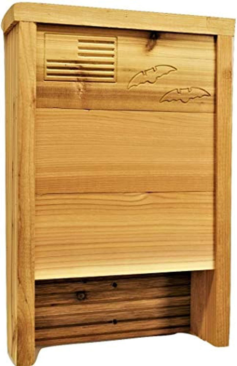 Premium Bat House | Made in USA | Western Red Cedar | Ready to install | Ideal Bat Shelter for extremely hot to warm climates | Environmentally Responsible Eco-Friendly Mosquito Control | Cedar