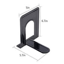 Black Bookend Supports, Metal Nonskid Heavy Duty Bookends (6Pair/12 Piece), Standard Size 5.7 x 5 x 6.7in, Great for Bookshelf Office School Library