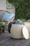 Keter Urban Knit Pouf Ottoman Set of 2 with Storage Table for Patio and Room Décor - Perfect for Balcony, Deck, and Outdoor Seating, Dune/Misty Blue