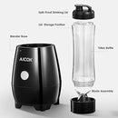 Smoothie Blender AICOK Personal Blenders Single Serve for Shakes and Smoothies with 20 oz Tritan BPA-Free Bottle, Detachable Blade Assembly, 300W, Black