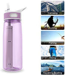 Water Bottle with Filter BOTTLED JOY 25oz BPA Free with Replaceable 2-Stage Water Filter Straw Hollow Fiber Membrane Reusable for Hiking Camping Backpacking Hunting Fishing Emergency Survival