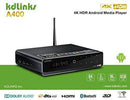 KDLINKS A400 4K Android Quad Core 3D Smart H.265 HD TV Media Player with HDD Bay, WiFi, Dolby 7.1, Gigabit LAN, 2GB RAM, 16GB Storage, 4 Core CPU, 8 Core GPU