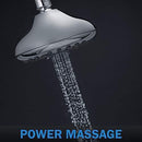 High Pressure Shower Head - 6-Function Adjustable Shower Head For Low Flow Showers - Wall Mount Fixed Showerhead - High Flow Shower-head - Powerful Multifunction SPA Shower System - Chrome