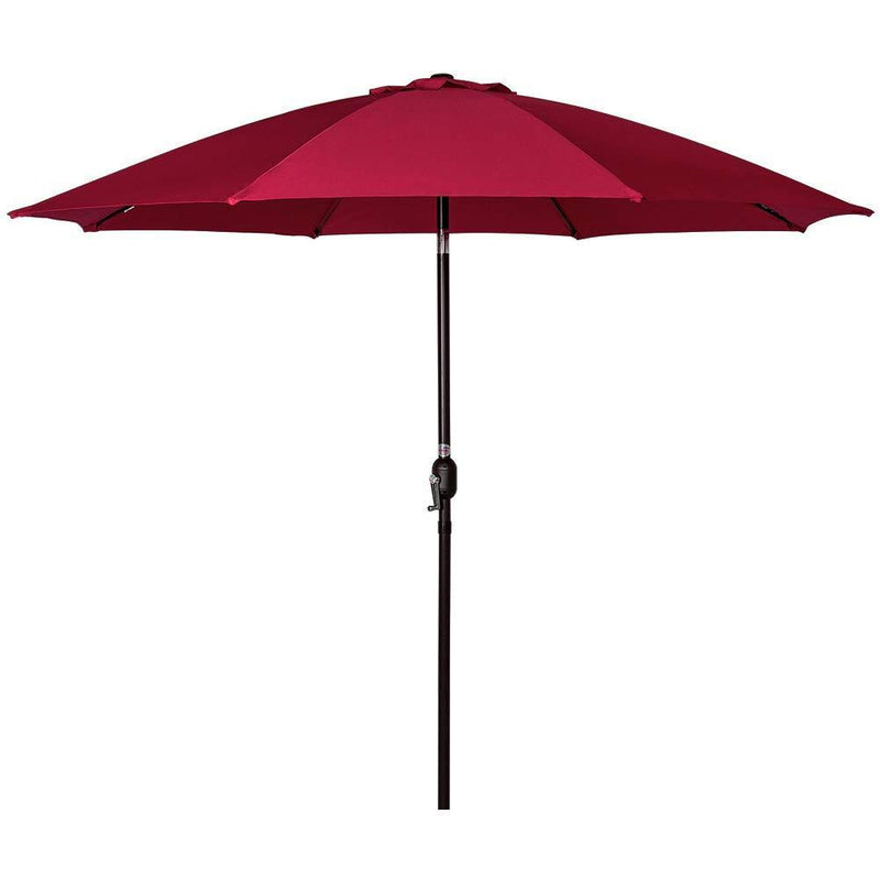 Sundale Outdoor 9 Feet Aluminum Market Umbrella Table Umbrella with Crank and Push Button Tilt for Patio, Garden, Deck, Backyard, Pool, 8 Fiberglass Ribs, 100% Polyester Canopy (Black)