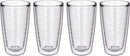 4-pack Insulated 16 Ounce Tumblers - Clear - Sweat Resistant - BPA-Free - Made in USA