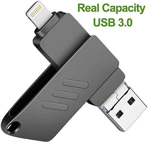 iOS Flash Drive for iPhone Photo Stick 32GB Memory Stick USB 3.0 External Storage Lightning Memory Stick for iPhone iPad Android Type c and Computers