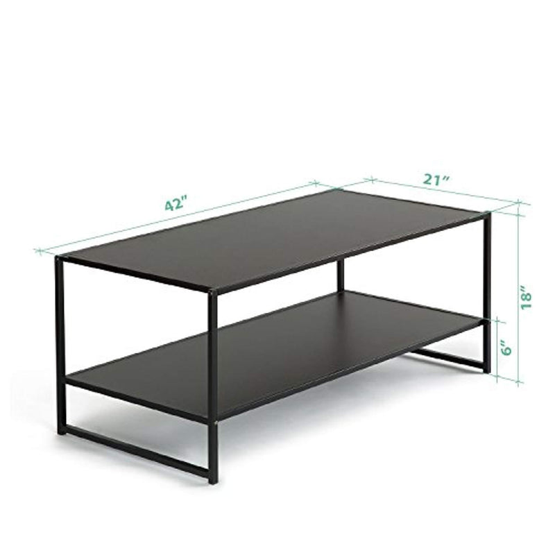 Zinus Modern Studio Collection Deluxe Rectangular Coffee Table, Black