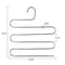 Elover Pants Hangers [4 Pack] S-Type Stainless Steel Multi Layers Jeans Hangers, Multi-Purpose Closet Storage Organizer for Pants Jeans Tie Scarf Towel Clothes, Space Saving Storage Rack