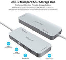 MINIX NEO Storage, 240GB Aluminum USB-C Multiport SSD Storage Hub, Built-in M.2 SSD Storage with HDMI [4K @ 30Hz], 2 x USB 3.0 and USB-C for Power Delivery, Compatible for Apple MacBook. Space Gray