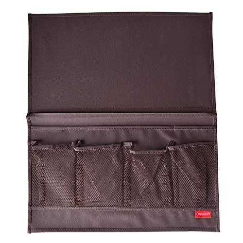 DuomiW Bedside Storage Organizer, Beside Caddy, Table Cabinet Storage Organizer, TV Remote Control, Phones, Magazines, Tablets, Accessories (Brown)