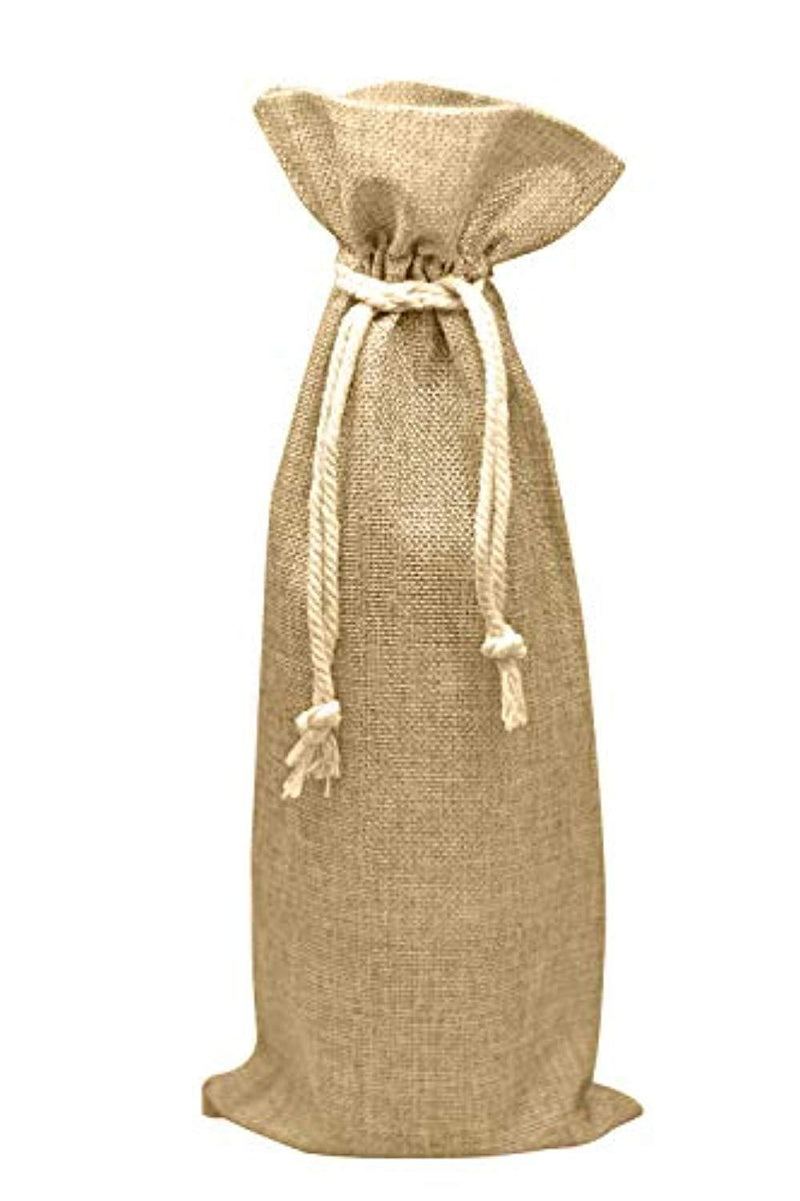 Burlap Wine Bag - 12 Wine Bottle Gift Bags for Wedding, Party Favors, Christmas, Holiday and Wine Tasting Party Supplies