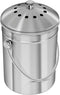 Utopia Kitchen Stainless Steel Compost Bin for Kitchen Countertop - 1.3 Gallon Compost Bucket Kitchen Pail Compost with Lid - Includes 1 Spare Charcoal Filter