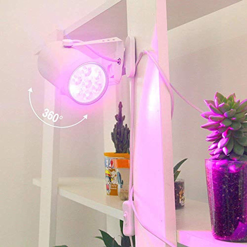 LED Grow Light, OxyLED Indoor Plant Growing Lights Growth Lamp, 7W 360 Degree Adjustable with Clip-on Mount, 7 LEDs (2 Blue & 5 Red) for Aquatic Plants Garden Greenhouse Germination Hydroponic